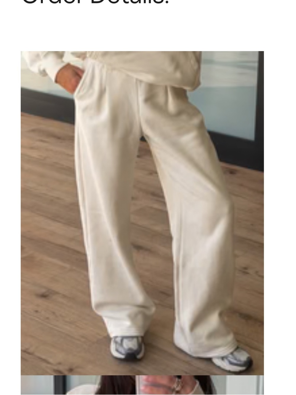 Women's Cream Wide-Leg Lounge Pants